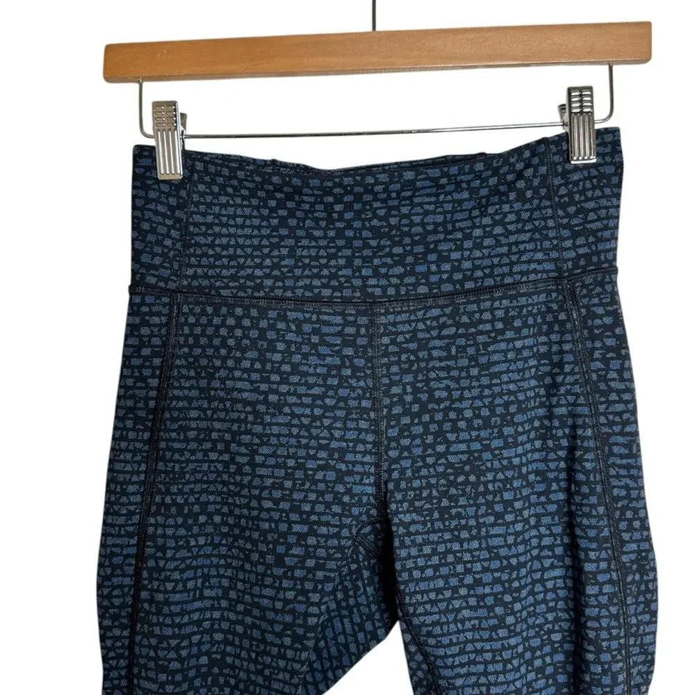 Lululemon Deep Breath‎ Crop Leggings Shatter Weave Desert Teal Alberta Lake Sz 6